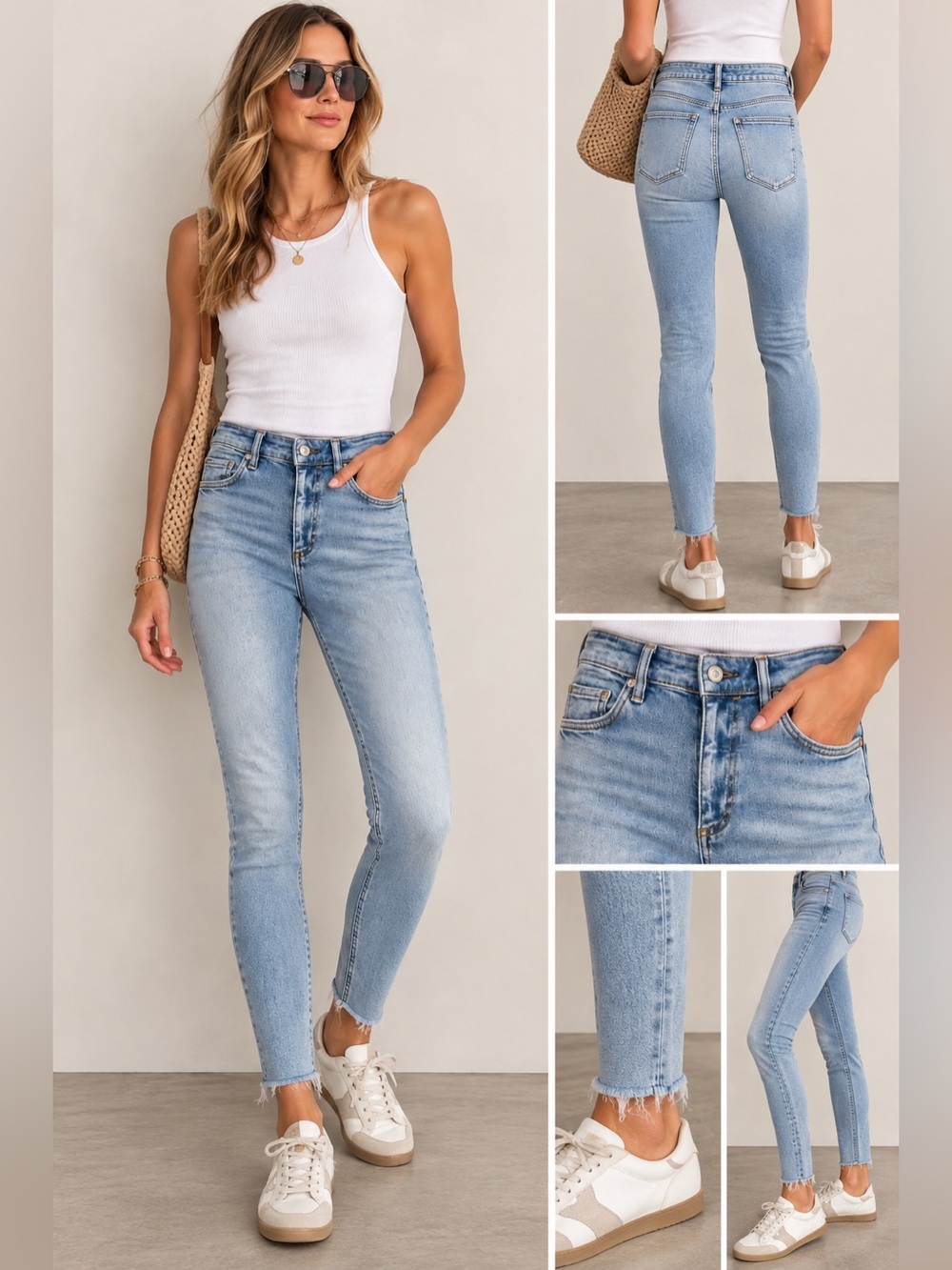 AllSaints Women's Light Wash Skinny Jeans